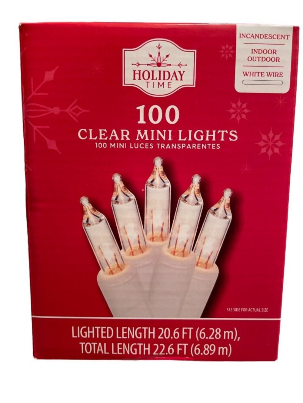 Holiday Time 100 Mini  Wedding Patio Deck White Lights Cord Indoor Outdoor